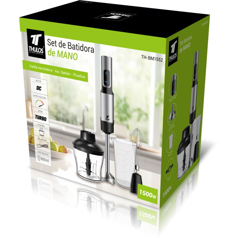 Thulos Set De Batidora De Mano 1500W Motor De Cobre DC. THULOS TH-BM1552