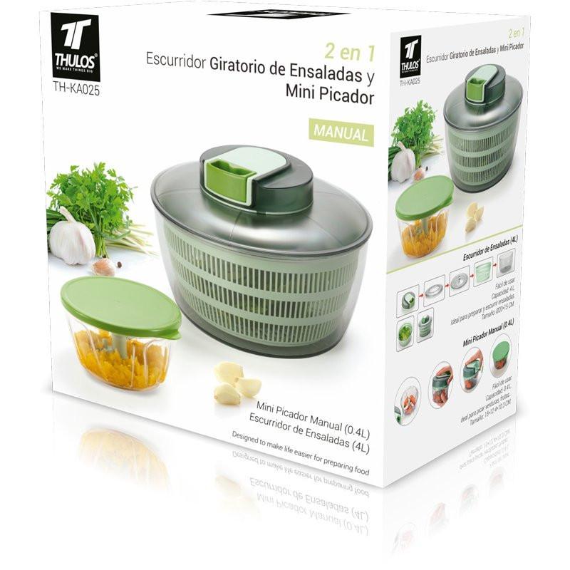 Thulos Set De Escurridor De Ensaladas Y Mini Picador Manual. THULOS TH-KA025