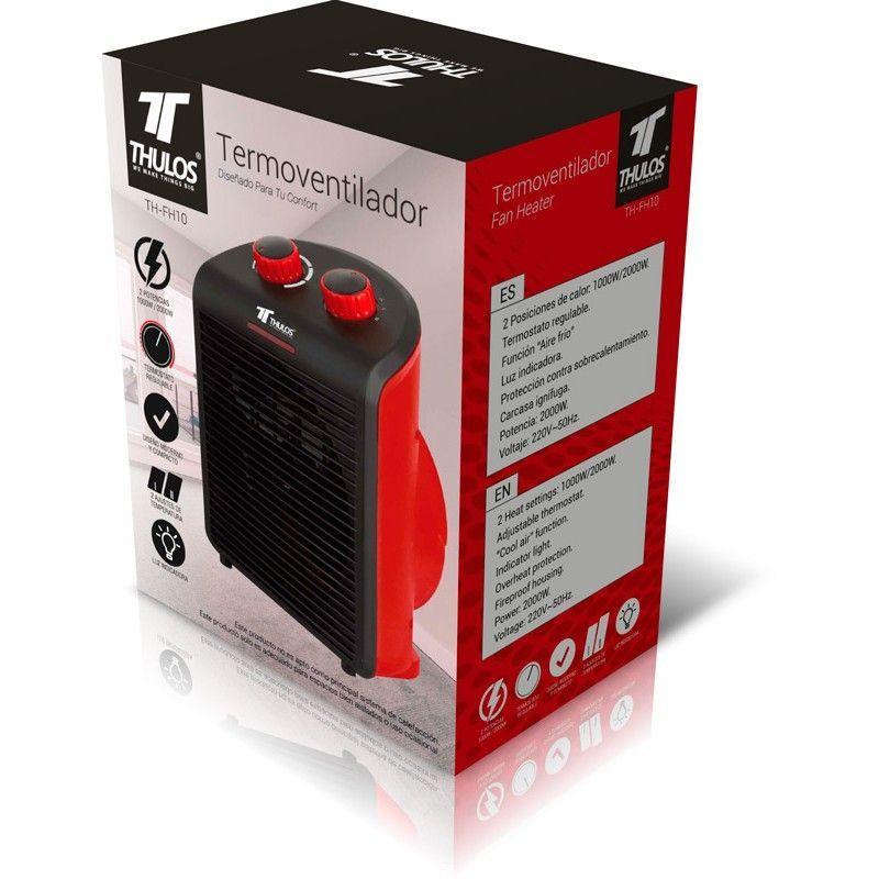 Thulos Termoventilador Portátil 2 Posiciones De Calor 1000-2000W. THULOS TH-FH10