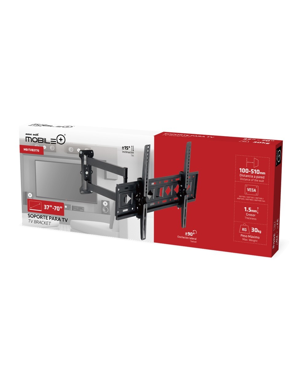 Thulos Soporte TV 37”-70”. MOBILE+ MB-TVB3770