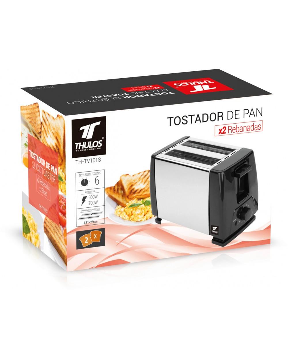 Thulos Tostador Eléctrico 2 Rebanadas 600-700W Thulos TH-TV101W/S