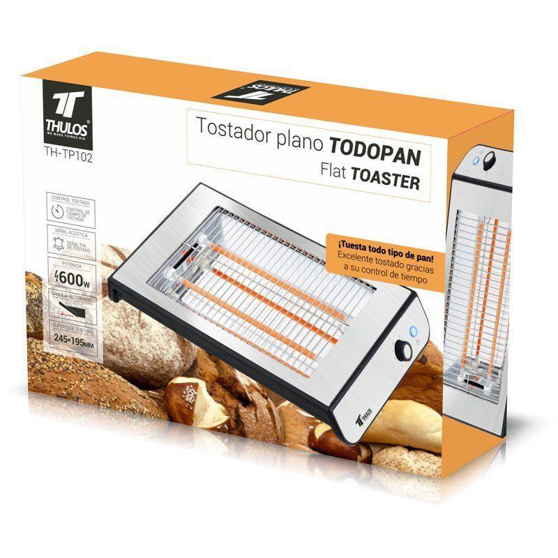 Thulos Tostador Plano De Acero Inoxidable TODOPAN 600W Thulos TH-TP102