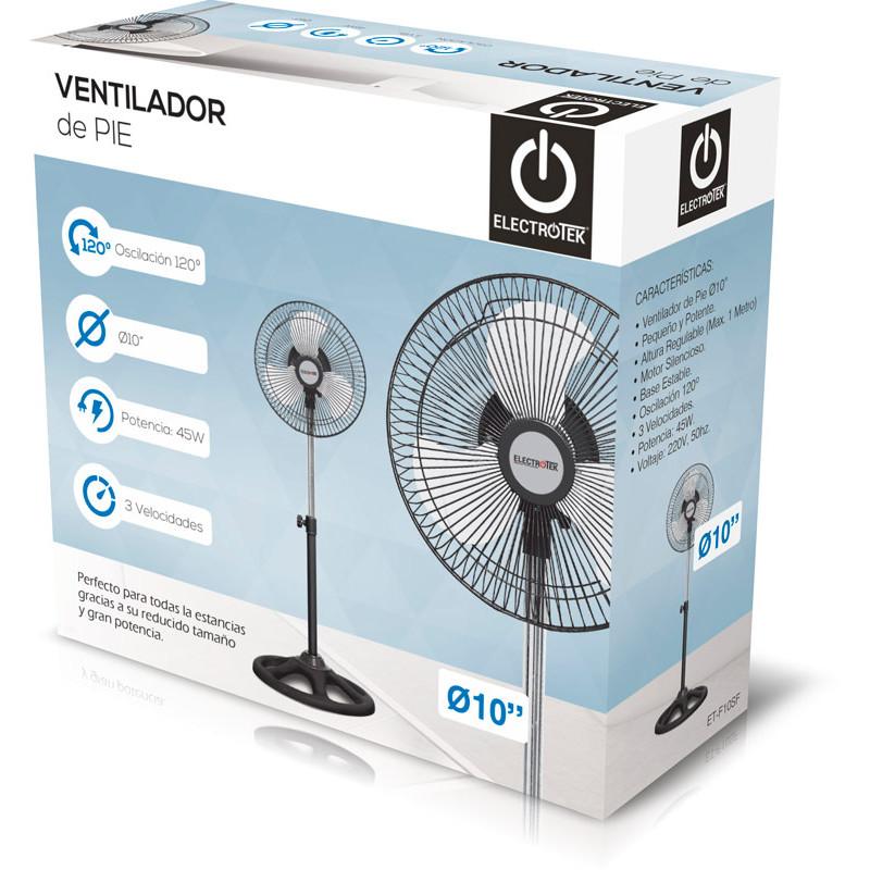 Thulos Ventilador De Pie 10" 3 Velocidades. Potencia: 45W. ELECTROTEK ET-F10SF