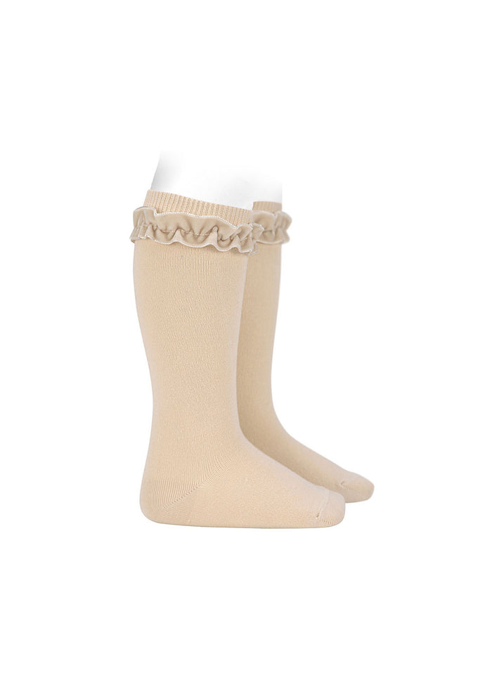 Tiamia Calcetas Altas Cinta Terciopelo Fruncida En Puño