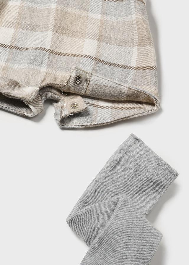 Tiamia Conjunto 3 Piezas Peto Cuadros Recién Nacido