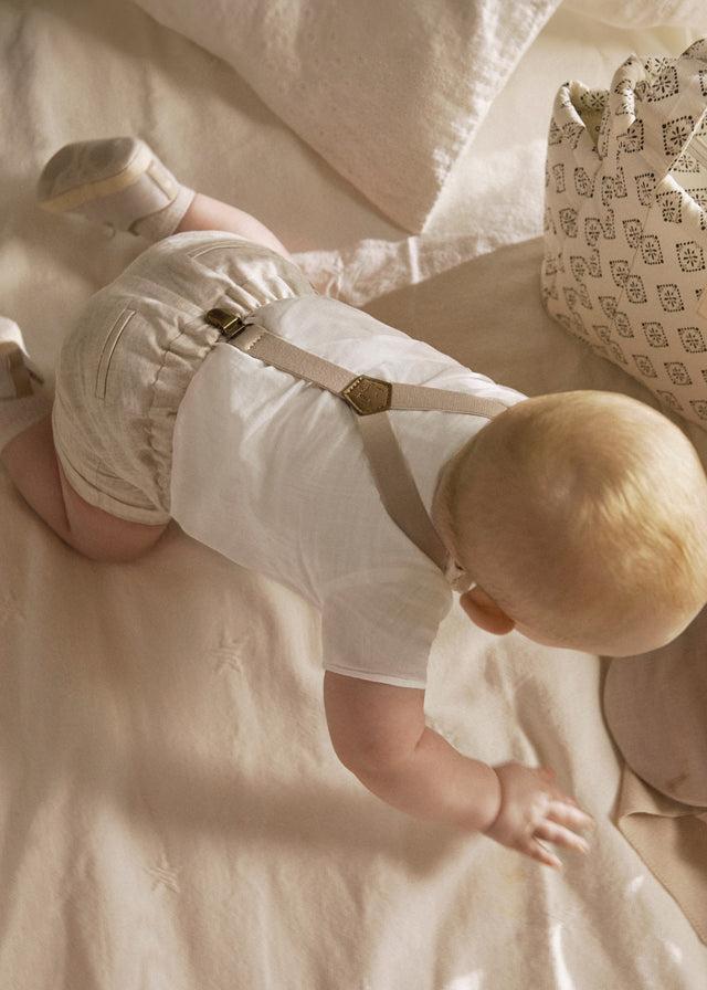 Tiamia Conjunto Pantalón Corto Tirantes Y Camisa Recién Nacido