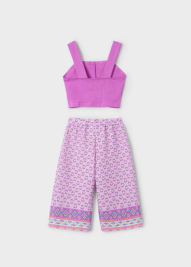 Tiamia Conjunto Pantalón Largo Estampado Y Top Niña