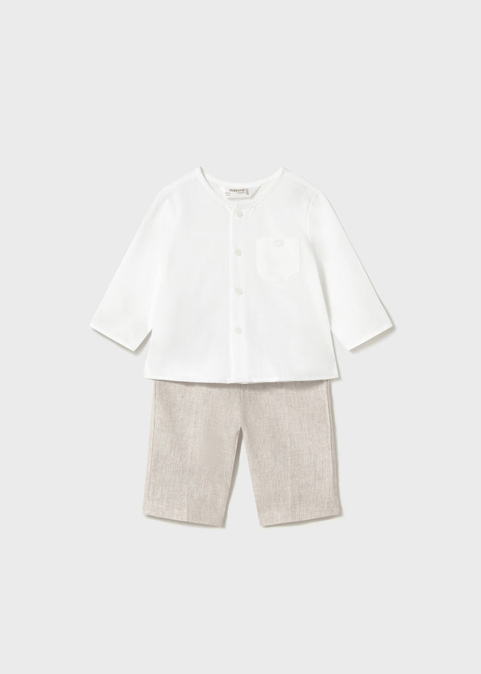 tiamia Conjunto pantalón largo y camisa recién nacido