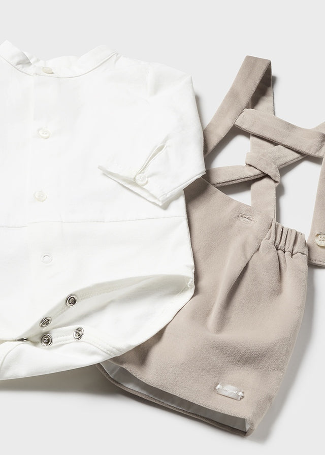 Tiamia Conjunto Pantalón Tirantes Y Body Recién Nacido