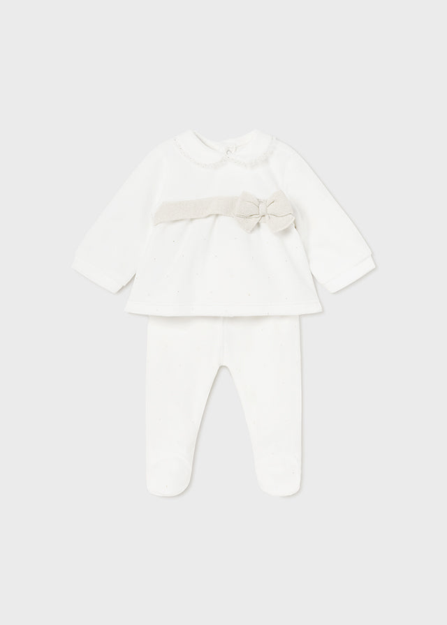 tiamia Conjunto polaina y camiseta tundosada recién nacida