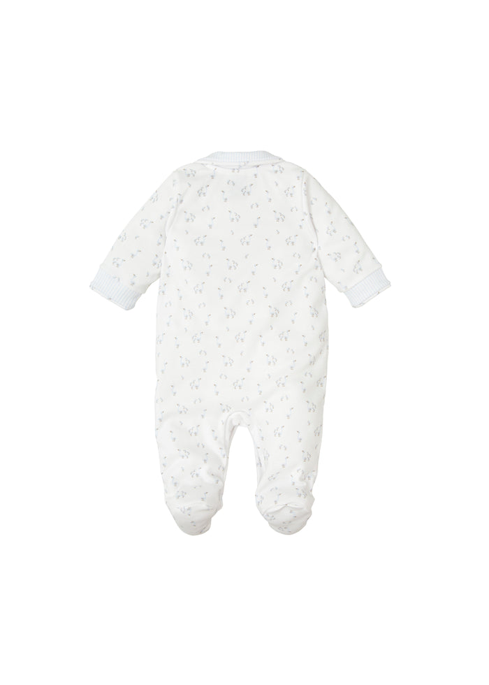 Tiamia Pelele Enterizo Cuello Pico Con Microestampado Roble