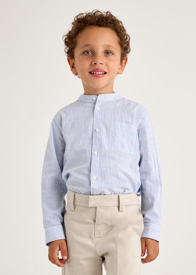Tiamia Camisa M/l Cuello Mao Rayas Niño