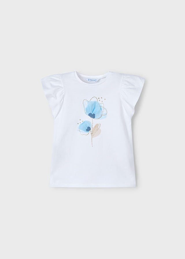 Tiamia Camiseta Flor Relieve Niña