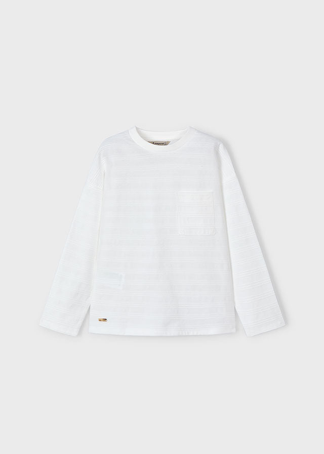 tiamia Camiseta manga larga bolsillo niño