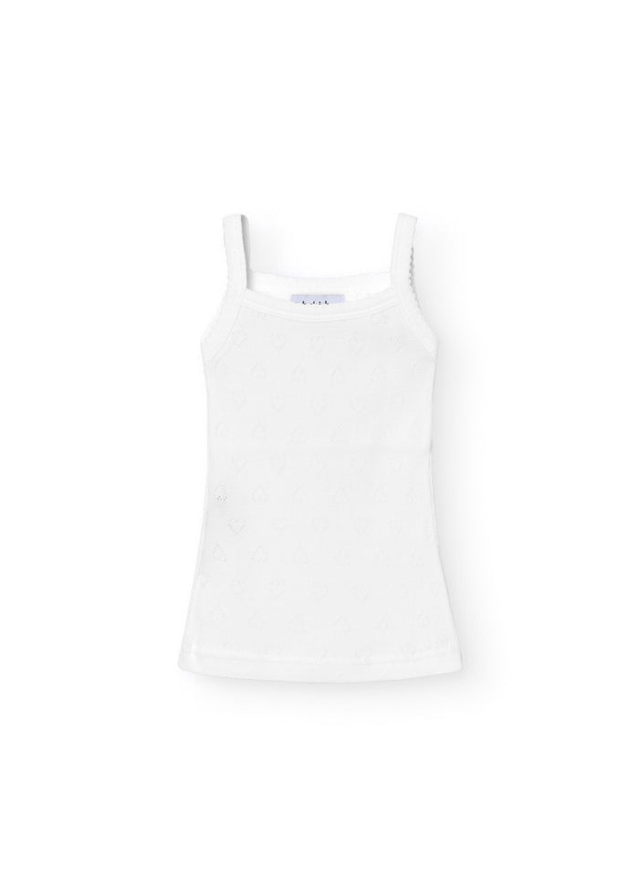 tiamia Camiseta tirante fino calado corazones