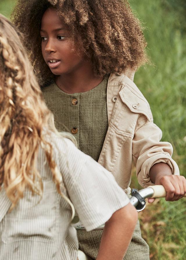 Tiamia Cazadora Bajo Desflecado Sarga Chica