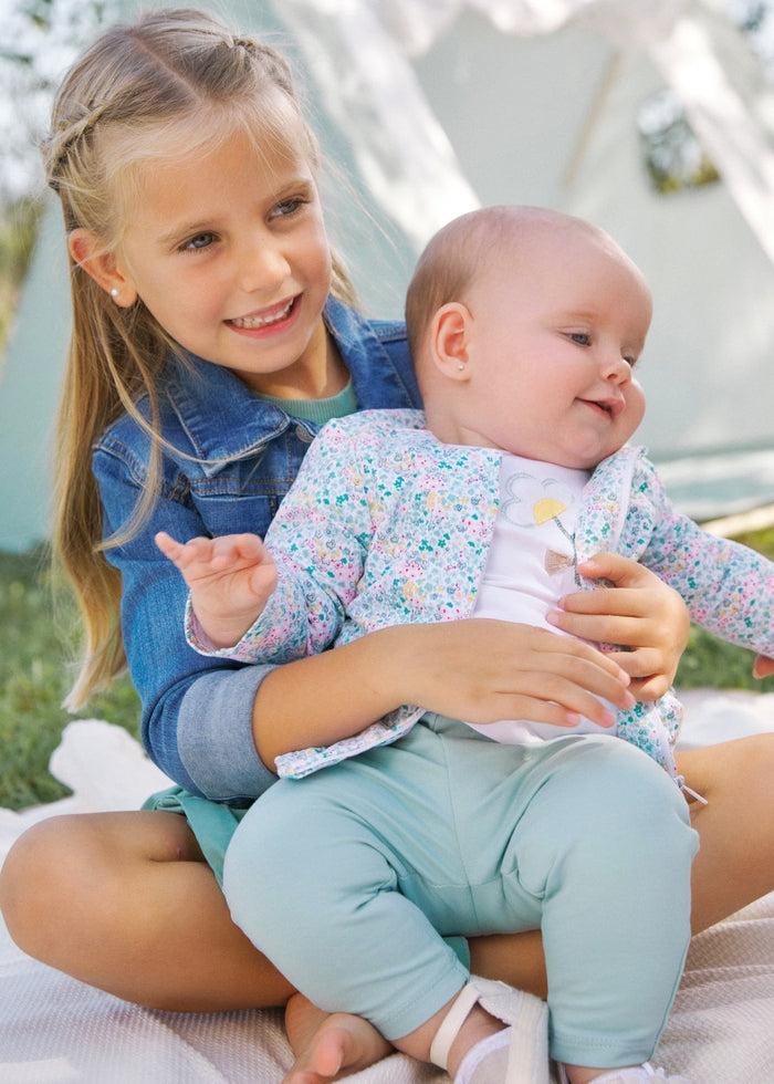tiamia Chándal con camiseta flores recién nacida