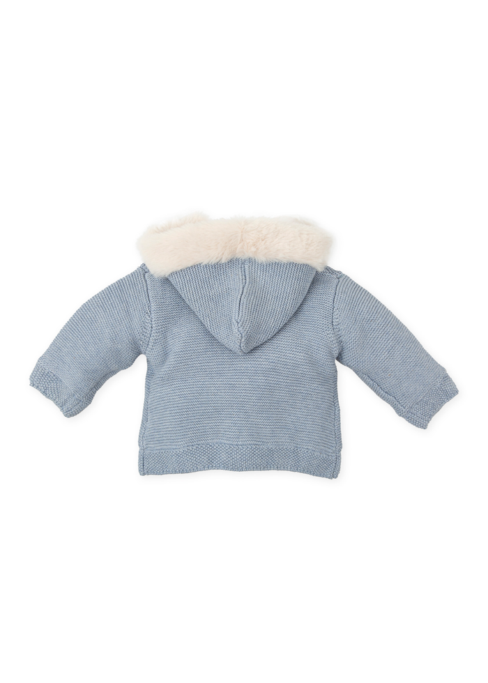 Tiamia Chaquetón Tricot Azul Bebé