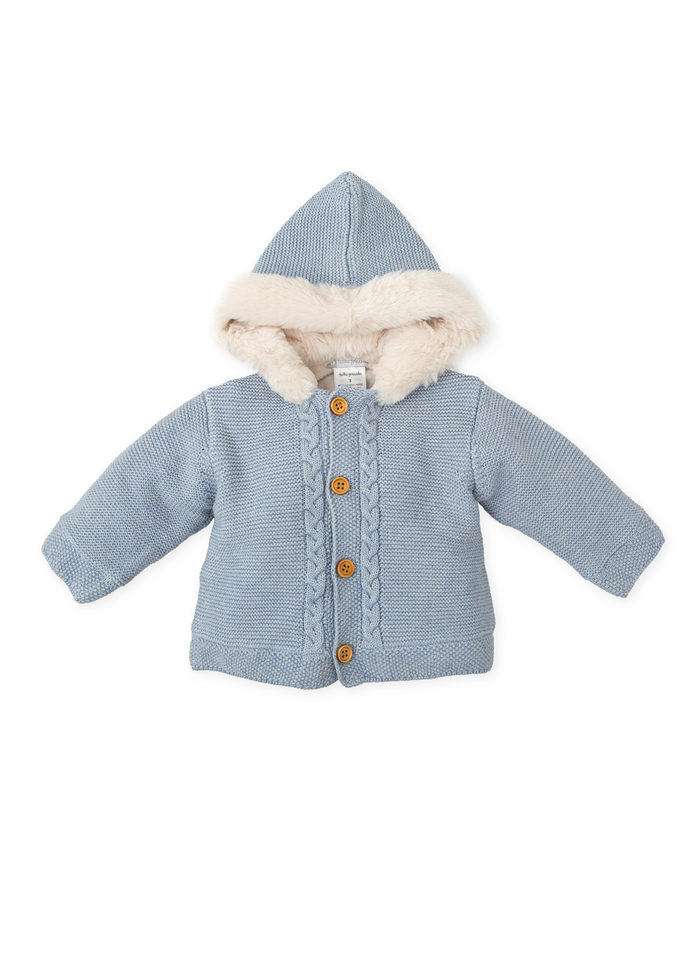 Tiamia Chaquetón Tricot Azul Bebé