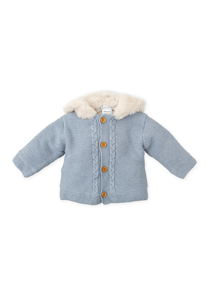 tiamia Chaquetón tricot azul bebé