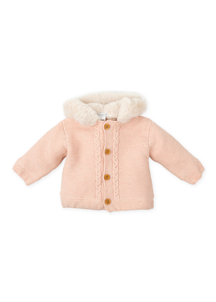 tiamia Chaquetón tricot pétalo bebé