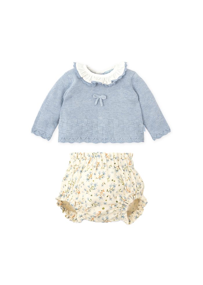 tiamia Conjunto 2 piezas azul bebé niña