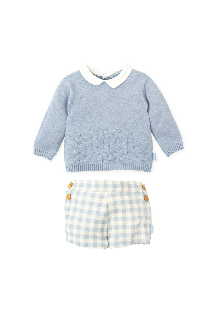 tiamia Conjunto 2 piezas azul bebé niño