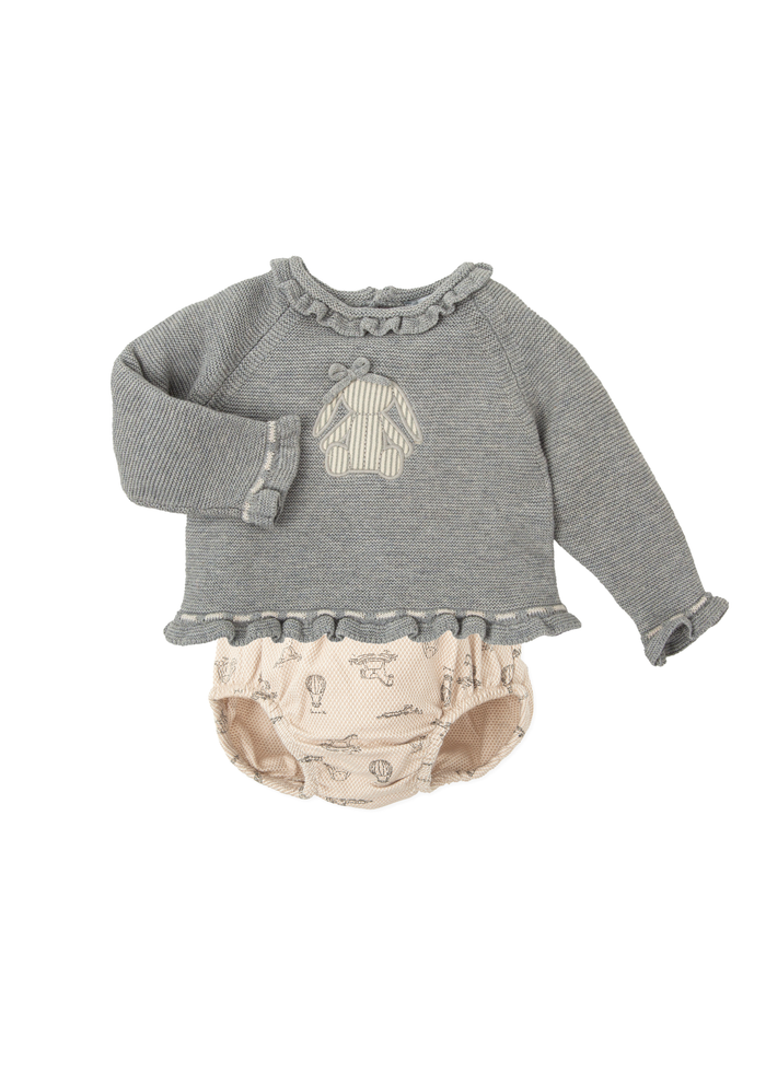 Tiamia Conjunto 2 Piezas Conejito Gris Bebé Niña