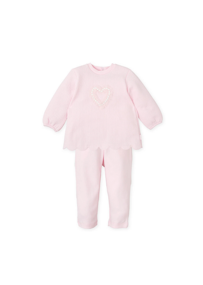 Tiamia Conjunto 2 Piezas Corazón Tul Rosa Niña