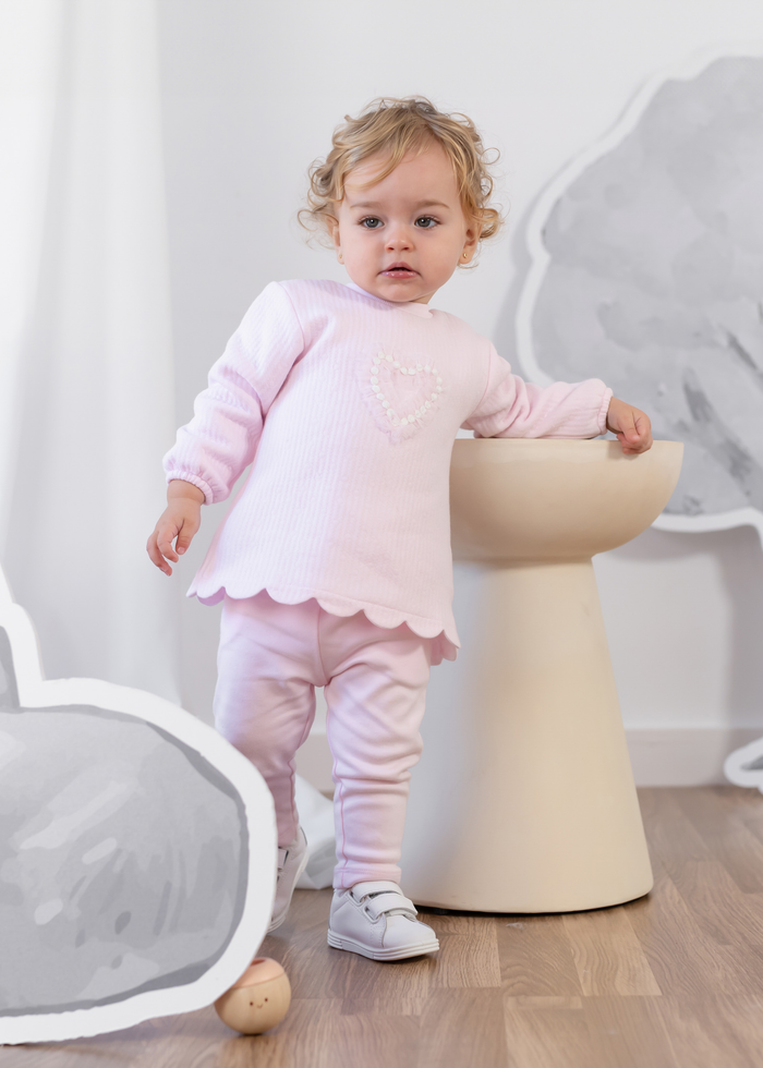 tiamia Conjunto 2 piezas corazón tul rosa niña