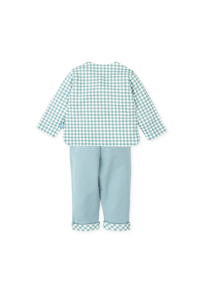 Tiamia Conjunto 2 Piezas Cuadros Verde Niño