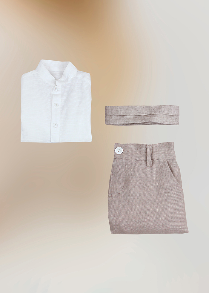 tiamia Conjunto bebé niño lino