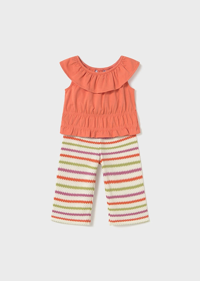 Tiamia Conjunto Pantalón Largo Crochet Bebé Niña