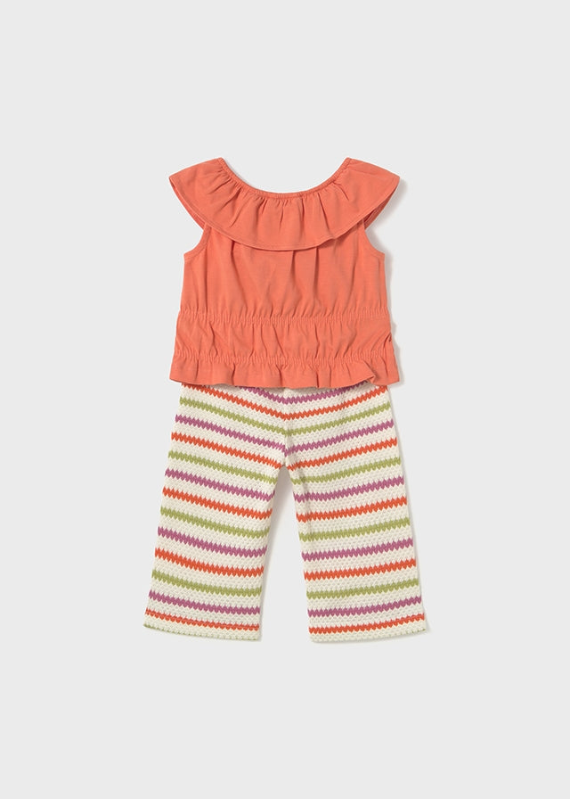 Tiamia Conjunto Pantalón Largo Crochet Bebé Niña