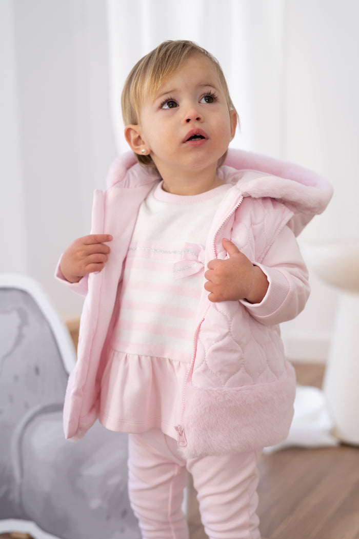 tiamia Conjunto rayas rosa niña