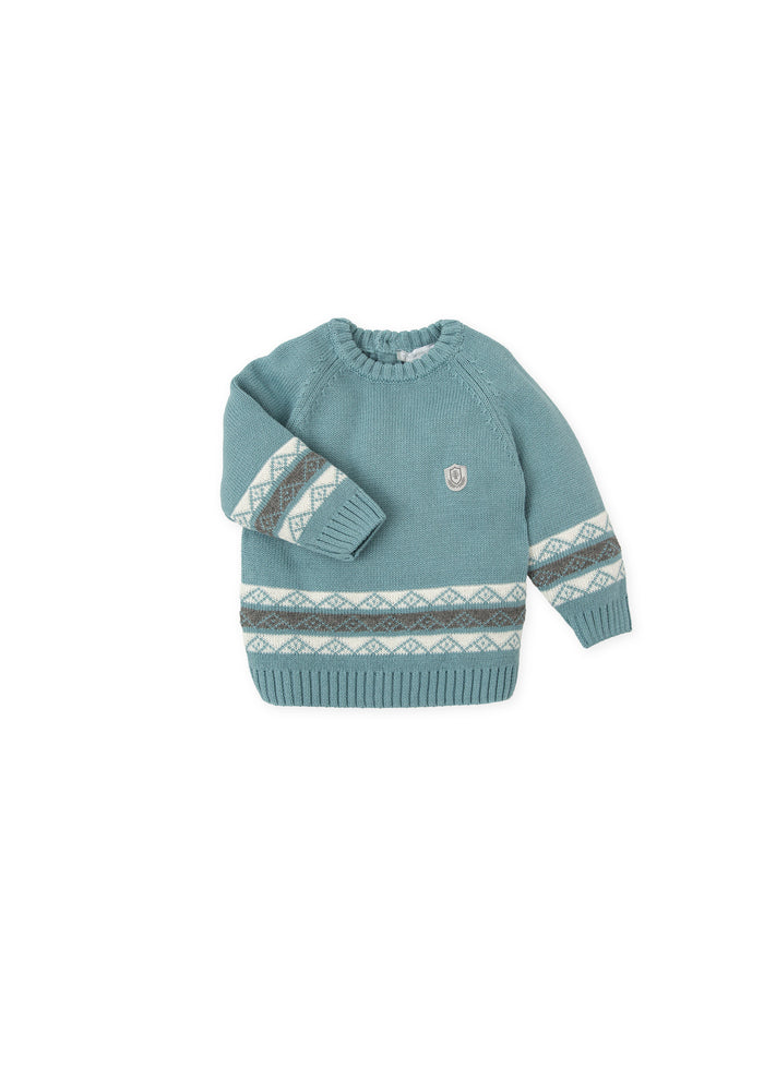 Tiamia Jersey Tricot Cenefa Verde Mar Niño