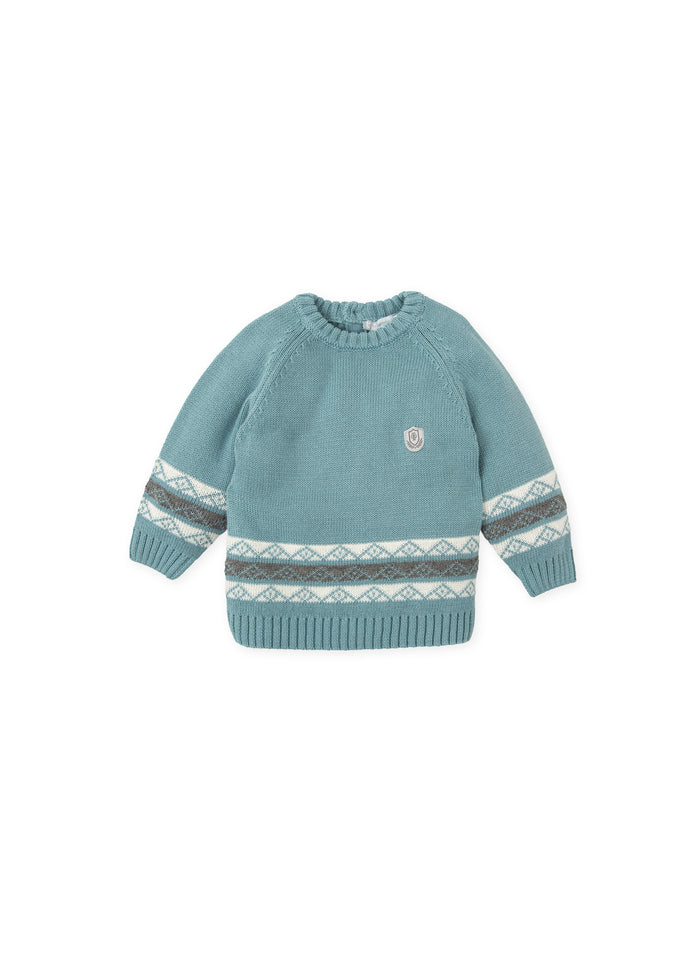 Tiamia Jersey Tricot Cenefa Verde Mar Niño