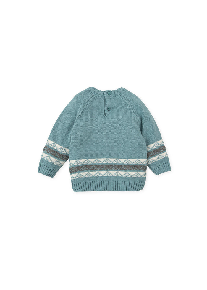 Tiamia Jersey Tricot Cenefa Verde Mar Niño