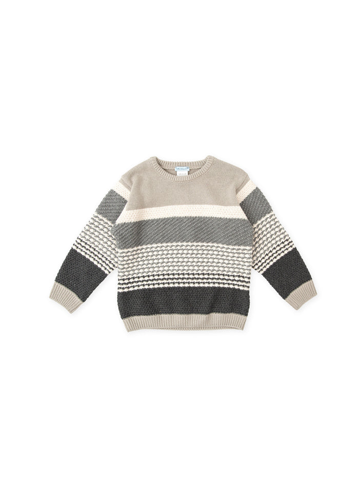 Tiamia Jersey Tricot Rayas Gris Niño