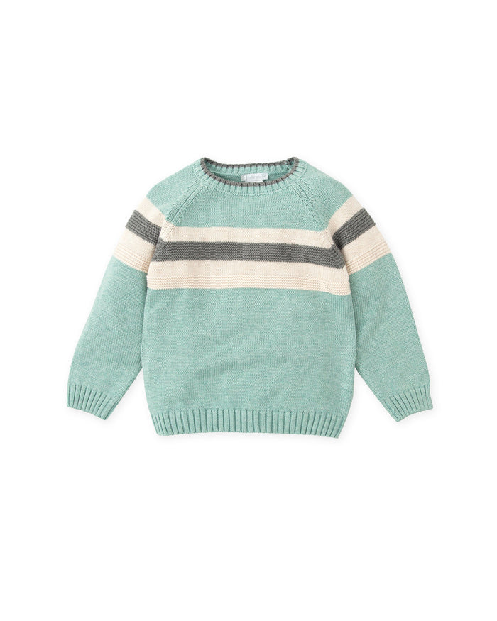 Tiamia Jersey Tricot Rayas Verde Mar Niño