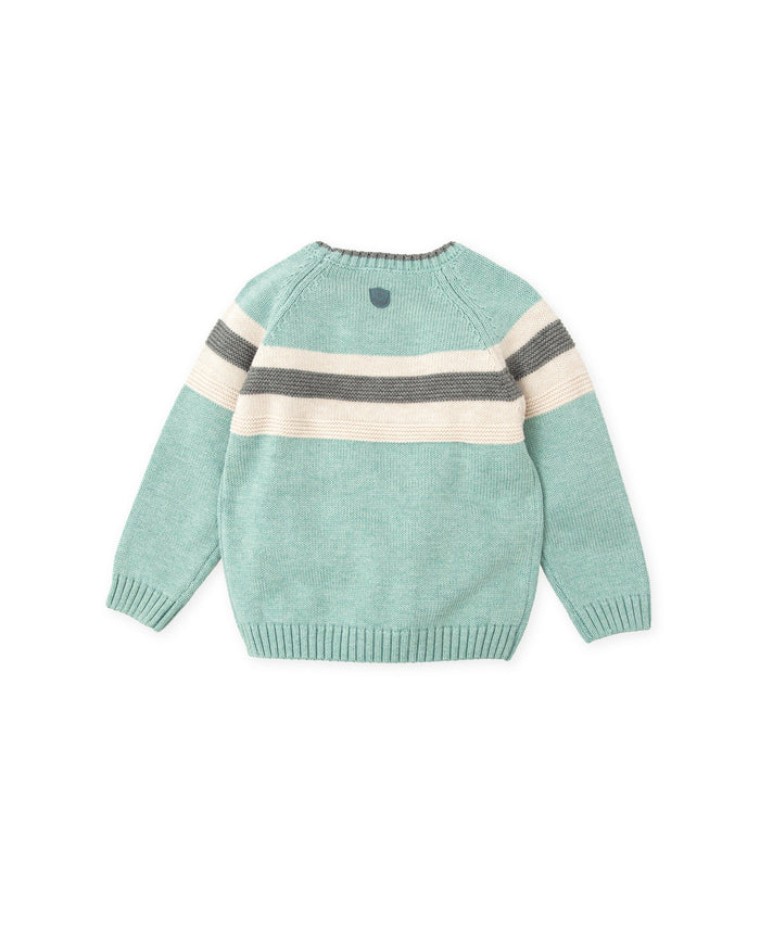 Tiamia Jersey Tricot Rayas Verde Mar Niño