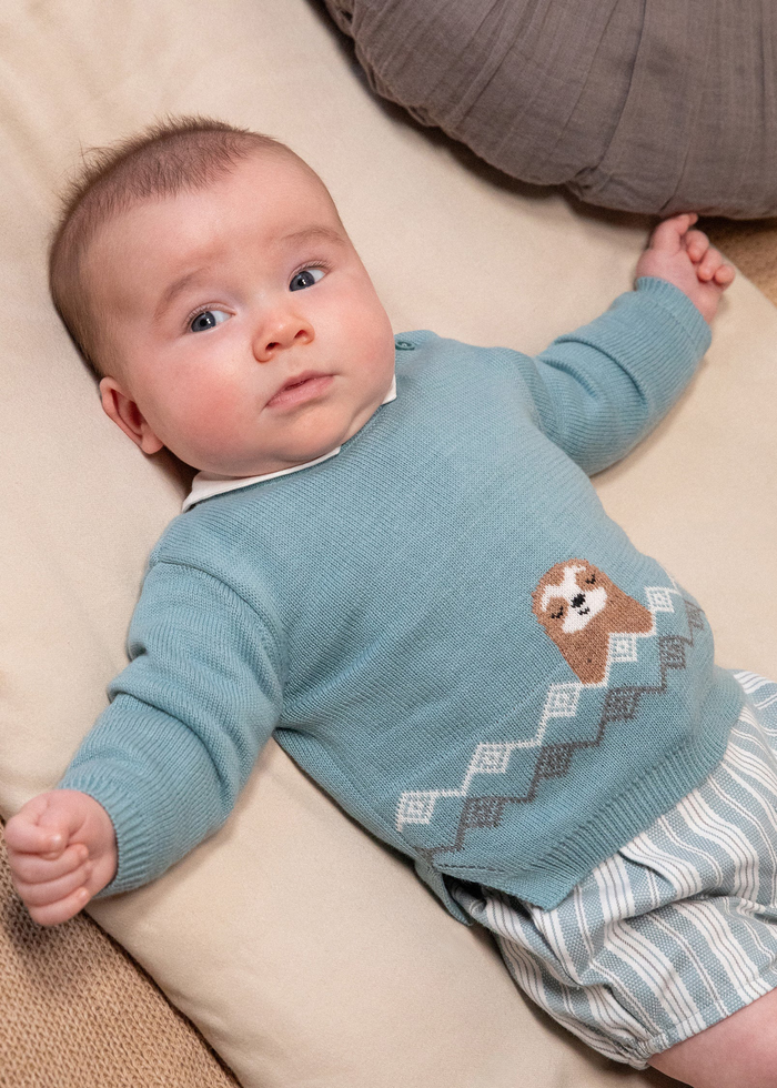 tiamia Jersey tricot verde mar niño