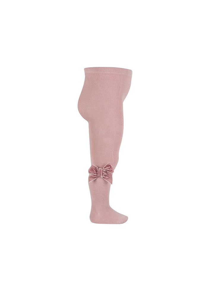 Tiamia Leotardo Punto Liso Con Lazo De Terciopelo