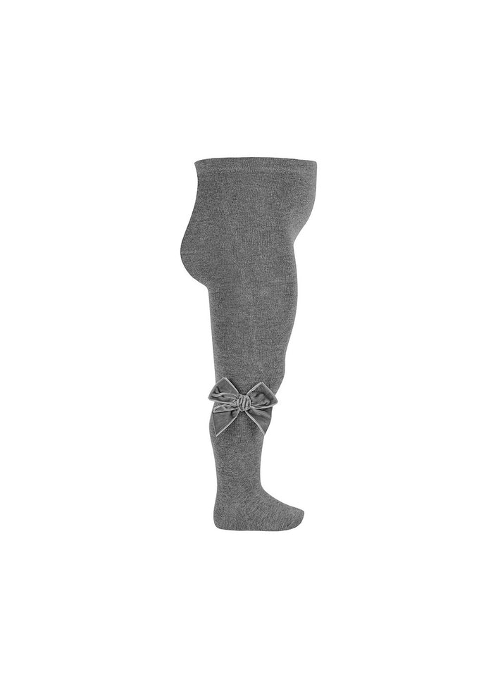 Tiamia Leotardo Punto Liso Con Lazo De Terciopelo