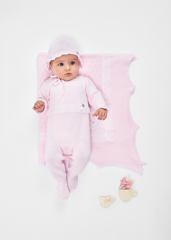 tiamia Pelele punto c/pie niña "linda"