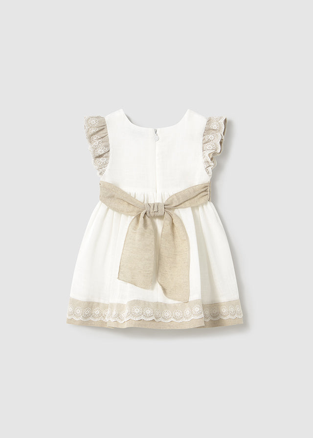 Tiamia Vestido Combinado Lino Bebé Niña