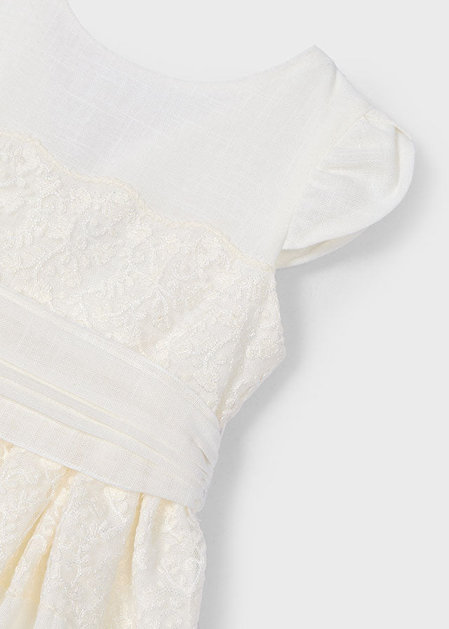 Tiamia Vestido Detalle Encaje Con Fajín Niña