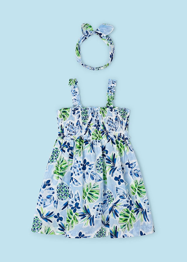 Tiamia Vestido Estampado Con Diadema Niña