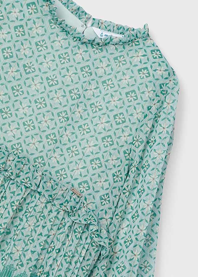 Tiamia Vestido Estampado Gasa Plisada Niña