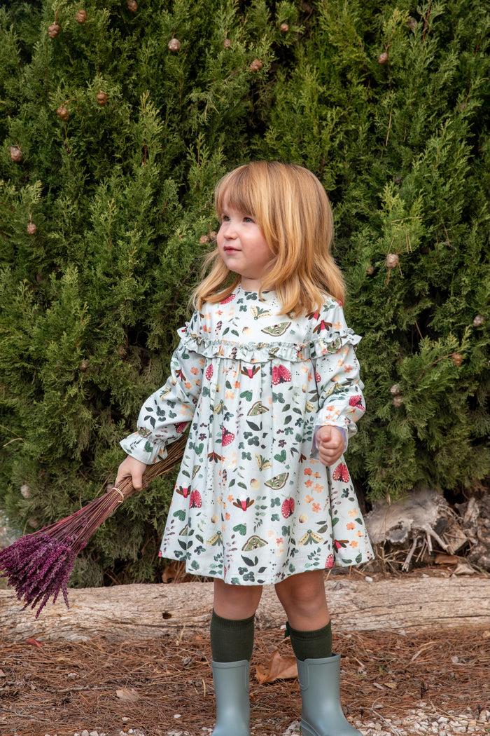 tiamia Vestido estampado verde mar niña